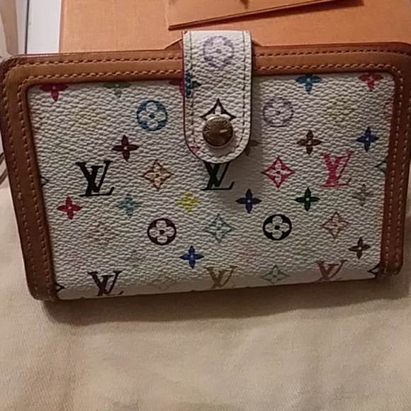 Authentic Louis Vuitton Multi Color Murakami Kiss Clasp Wallet, Dustbag & Box - Picture 3 of 17
